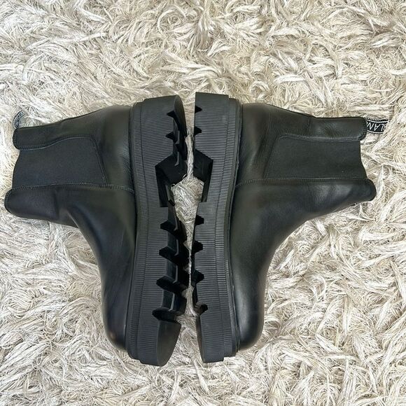 NWOB Voile Blanche Tweed 09 Black Calfskin Leather Chelsea Boots size 40 US 10 - Picture 9 of 14
